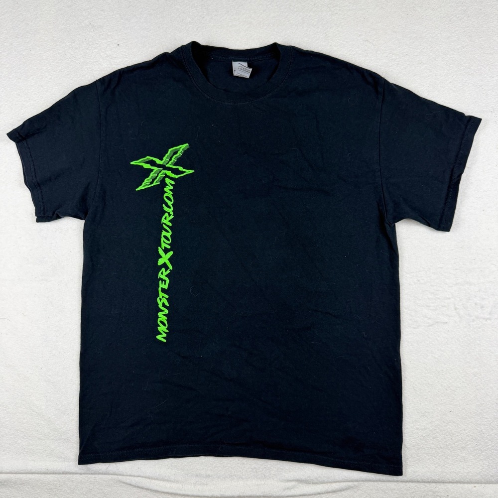 Monster X‎ Tour Aloha World Finals Honolulu T-Shirt Mens Large Black Gildan Tee